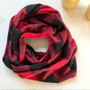 Red Plaid Infinity Scarf